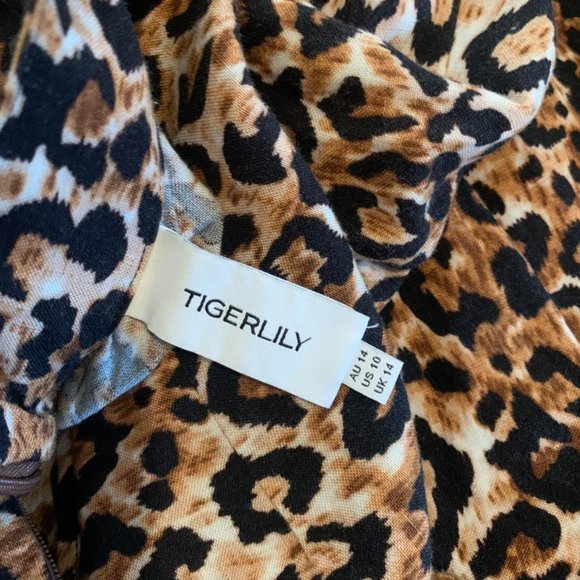 TIGERLILY Divya Leopard Print Crossover Back Tiered Midi Maxi Dress NWOT RRP$269 - Picture 14 of 16